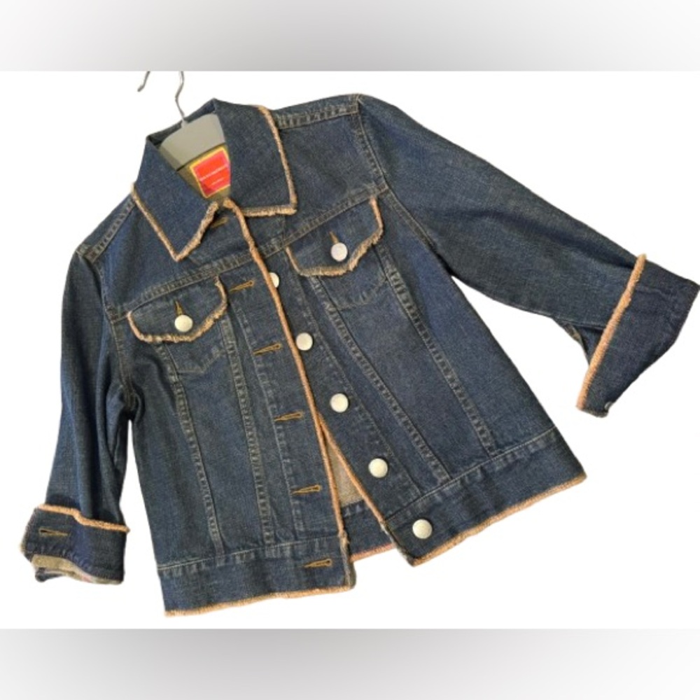 Limited Edition Isaac Mizrahi Denim Jean Jacket Frayed Edges (RARE SAMPLE) - Picture 1 of 9